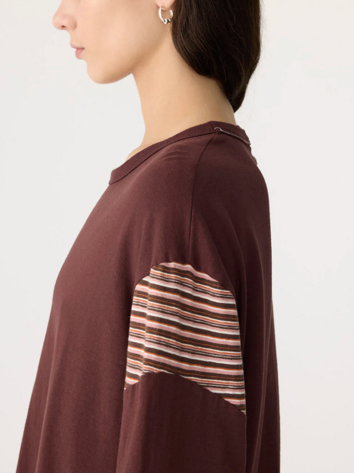 Bassike Moto L/S T-Shirt - Cocoa/Pink