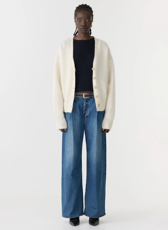 Bassike Superfine Merino Cardigan - Natural