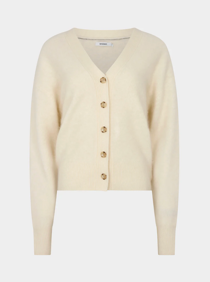 Bassike Superfine Merino Cardigan - Natural