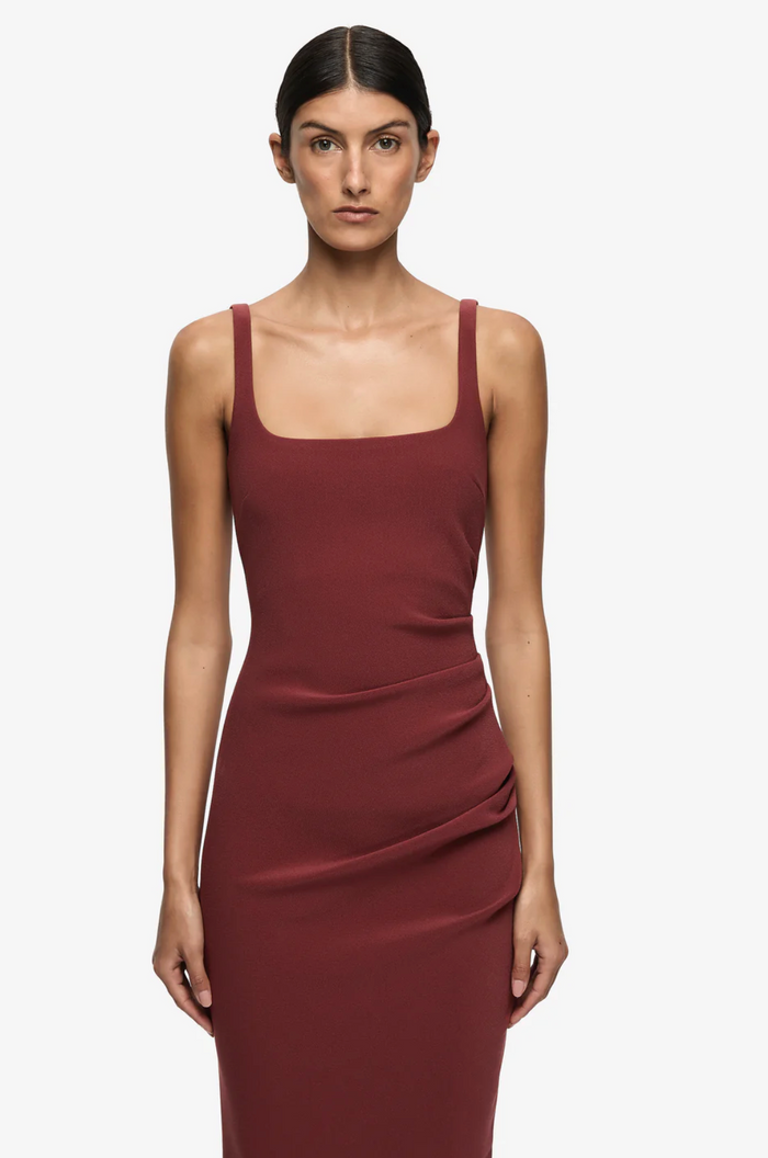 Bec and Bridge Karina Tuck Midi Dress - Sangria
