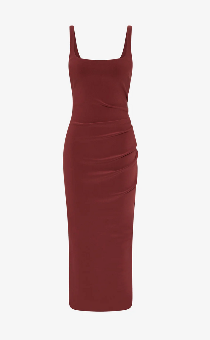 Bec and Bridge Karina Tuck Midi Dress - Sangria