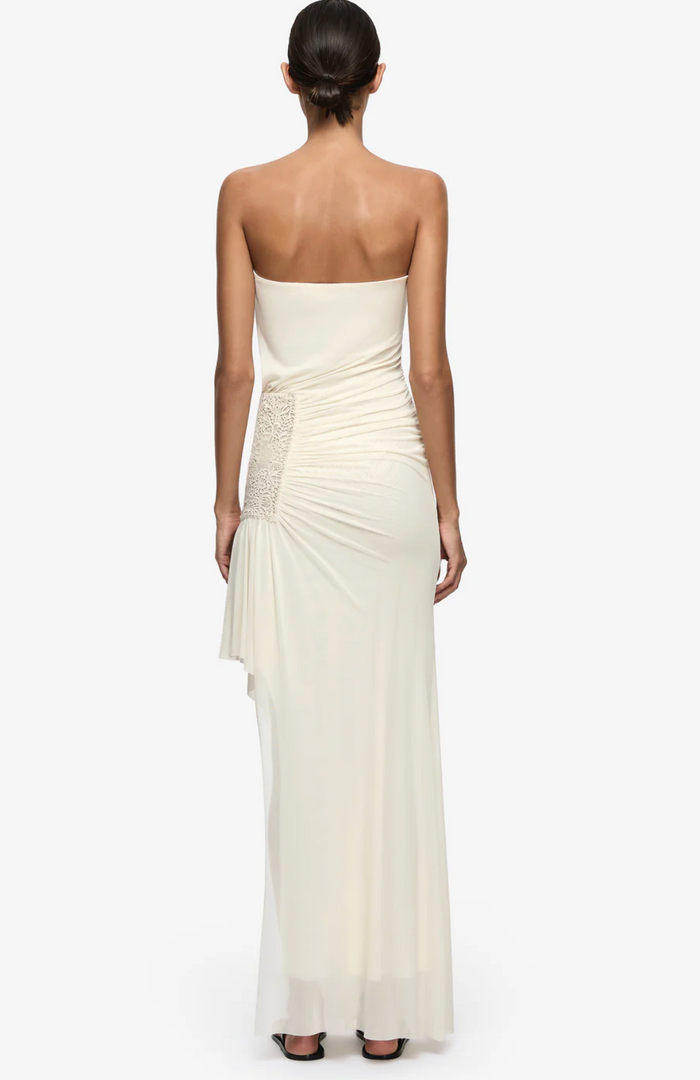 Bec and Bridge Winslow Strapless Asym Dress - Butter cream