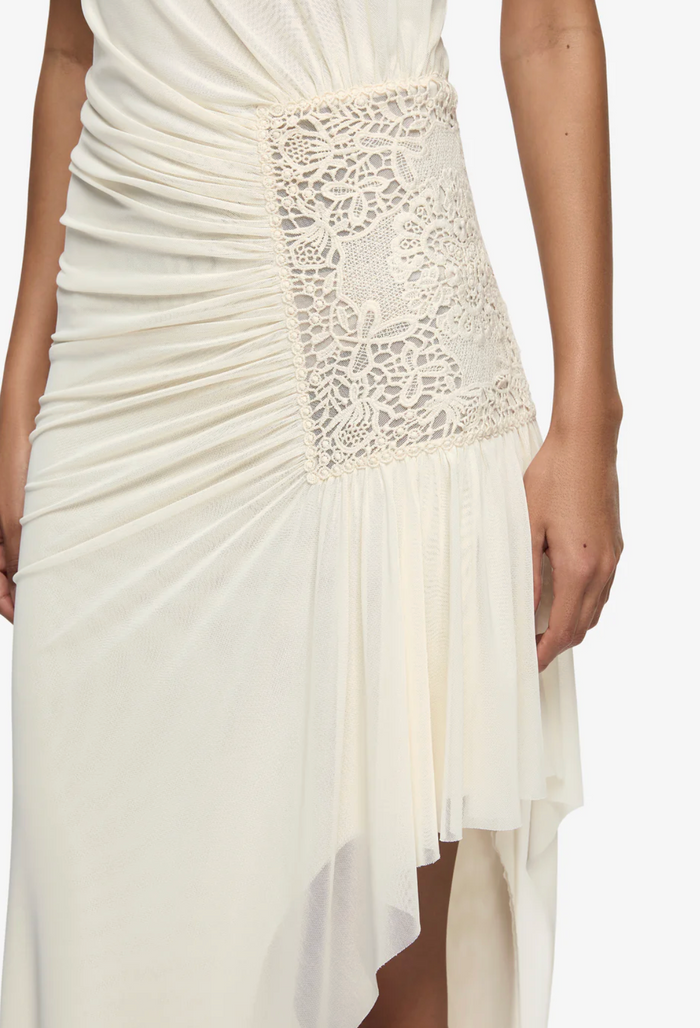 Bec and Bridge Winslow Strapless Asym Dress - Butter cream