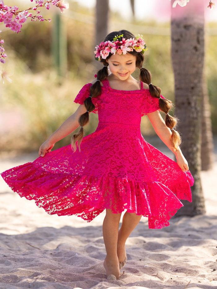 Berry Beautiful Lace High Low Dress Mia Belle Girls