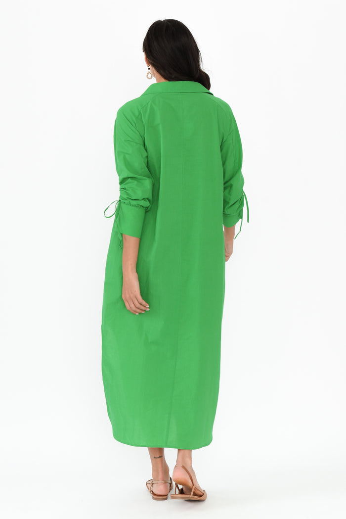 Billy Green Cotton Poplin Dress,Brunette model,alt text|model:Brontie