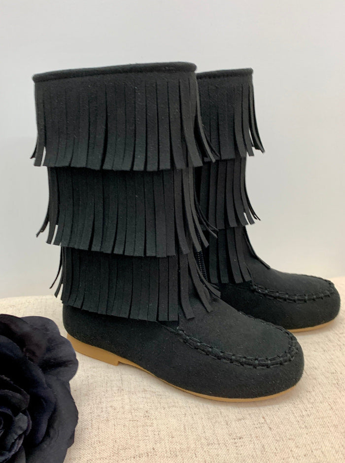 Mia Belle Girls Brown Fringe Boots by Liv & Mia