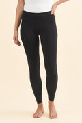Black Micro Modal Stretch Legging,Brunette model,alt text|model:MJ
