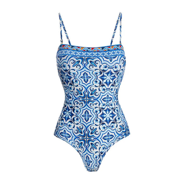 Blue Flame Swimsuit Set - Blue