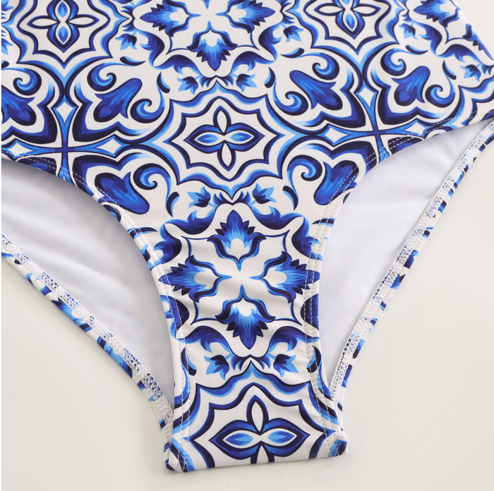 Blue Flame Swimsuit Set - Blue