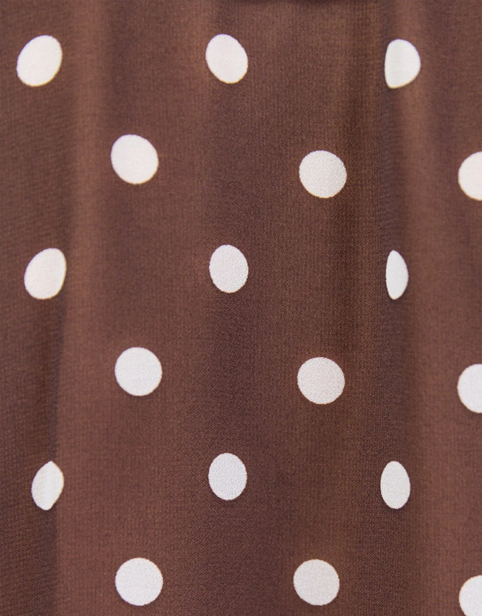 among-the-brave-bohemian-polka-dot-sheer-frill-front-blouse-chocolate-womens-clothing