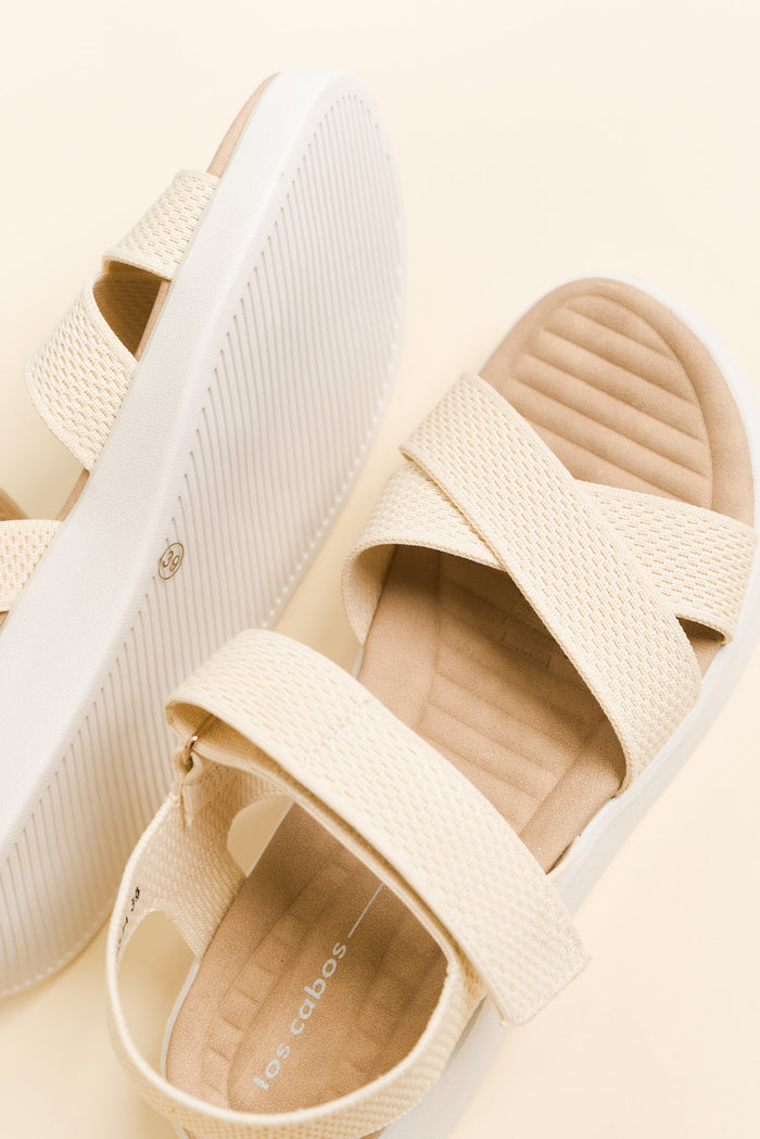 Brasilia Cream Knit Platform Sandal