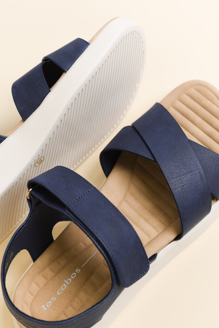 Brasilia Navy Platform Sandal