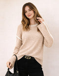 Brielle Blanket Stitch Knit - Warm Beige