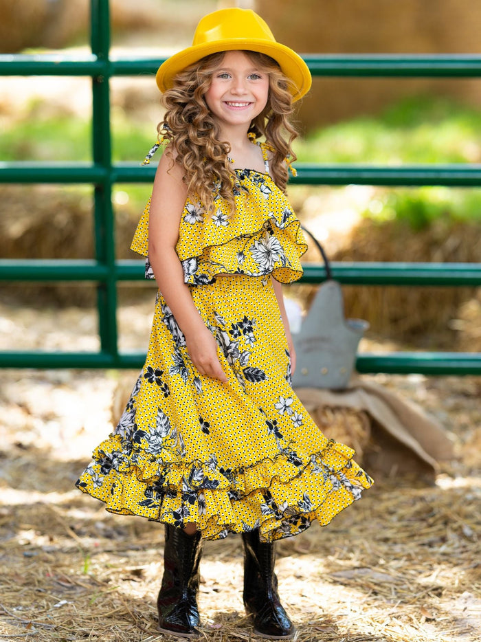 Bright Days Ruffle Maxi Skirt Set Mia Belle Girls