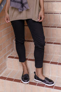 Callie Black Cotton 7/8 Stretch Pants,Lifestyle