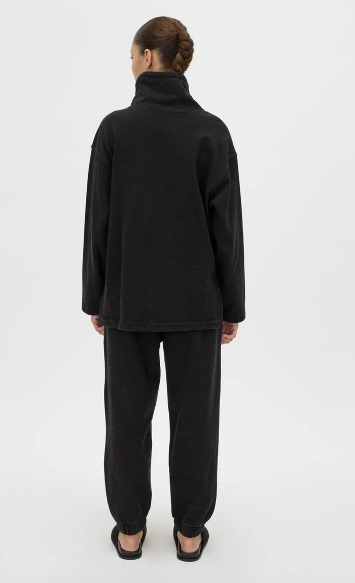 Camilla and Marc Sorrell denim Fleece Pullopver Top - Black