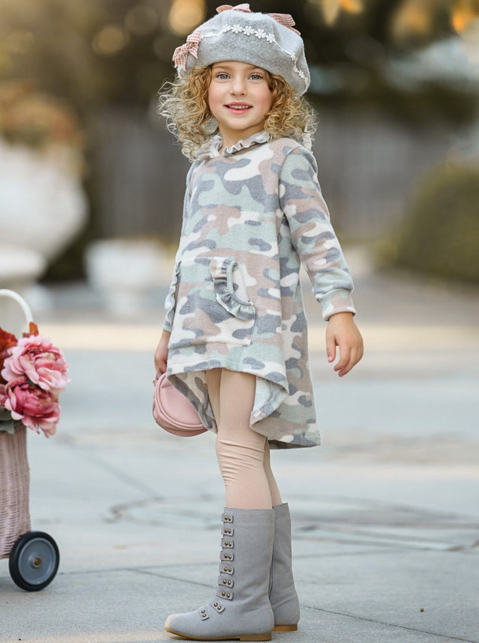 Girls Fall Clothes | Camo Print Hoodie & Legging Set - Mia Belle Girls