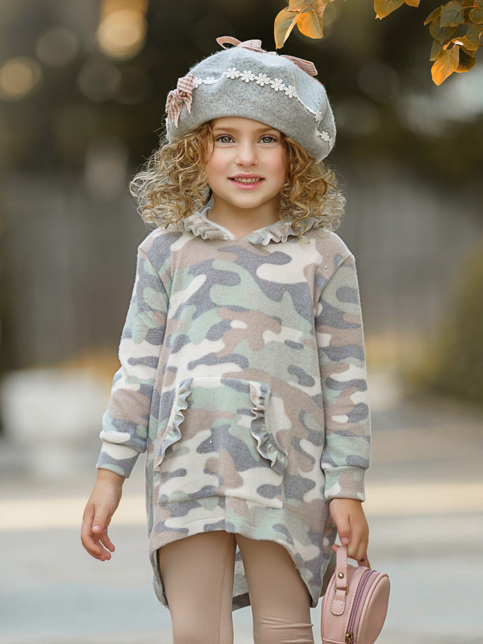 Camo Print Julia Hi-Lo Hoodie Legging Set Mia Belle Girls