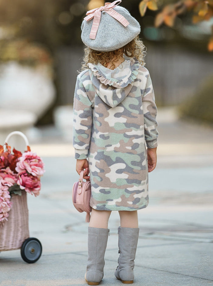 Girls Fall Clothes | Camo Print Hoodie & Legging Set - Mia Belle Girls
