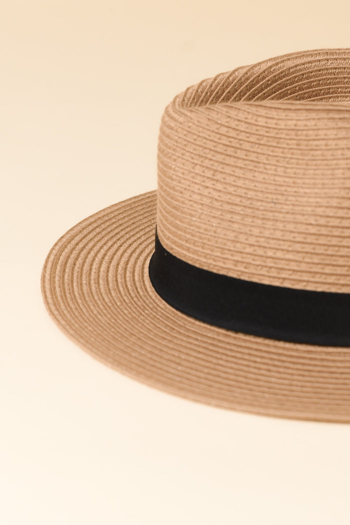 Caramel Wide Brim Travel Fedora