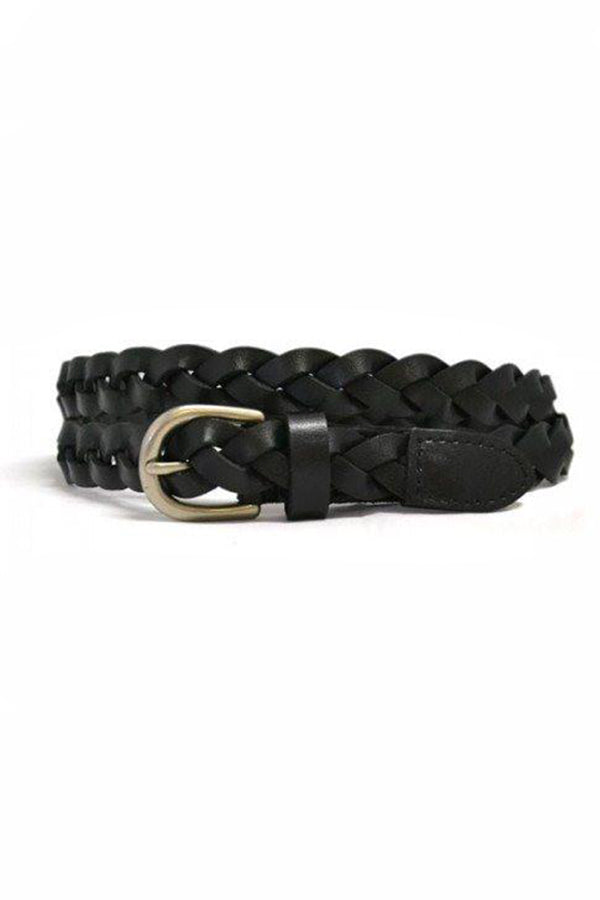 Carol Black Plaited Leather Belt,Carolina Black Plaited Leather Belt