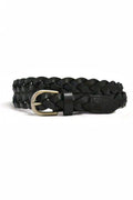 Carol Black Plaited Leather Belt,Carolina Black Plaited Leather Belt