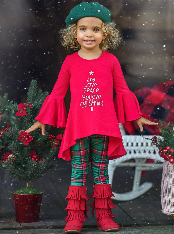 Winter Casual Sets | Christmas Inspiration Tunic & Plaid Legging Set