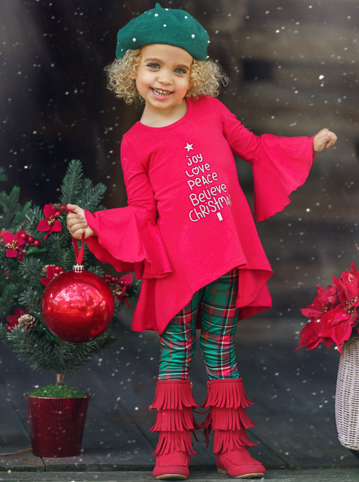Winter Casual Sets | Christmas Inspiration Tunic & Plaid Legging Set
