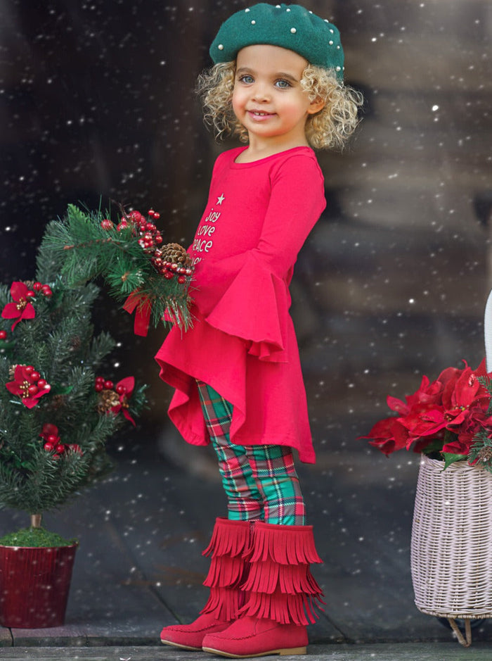 Winter Casual Sets | Christmas Inspiration Tunic & Plaid Legging Set