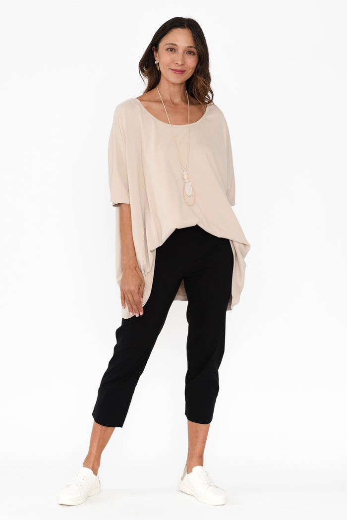 Cody Black Stretch Capri Pants,Brunette model,alt text|model:Cara