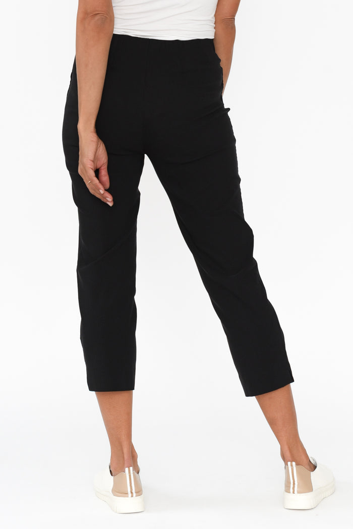 Cody Black Stretch Capri Pants,Brunette model,alt text|model:Cara