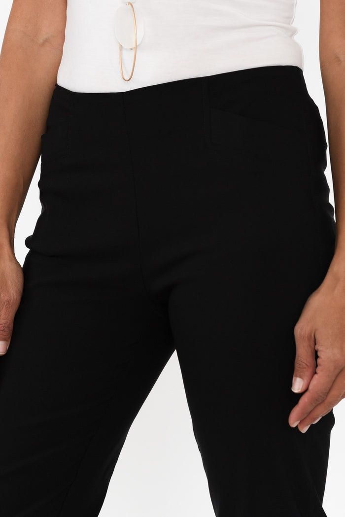 Cody Black Stretch Capri Pants,Brunette model,alt text|model:Cara