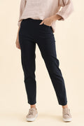 Cody Navy Stretch Pants,Brunette model,alt text|model:MJ