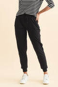 Collins Black Tie Jogger Pants,Brunette model,alt text|model:MJ