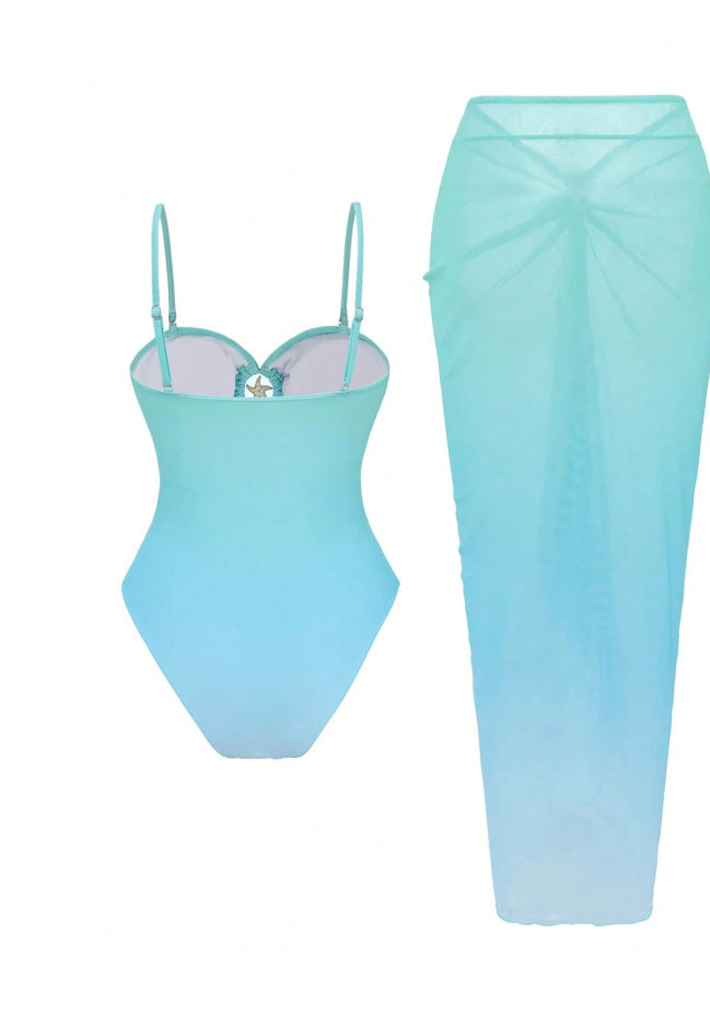 Coral Pop Swimsuit Set - Blue
