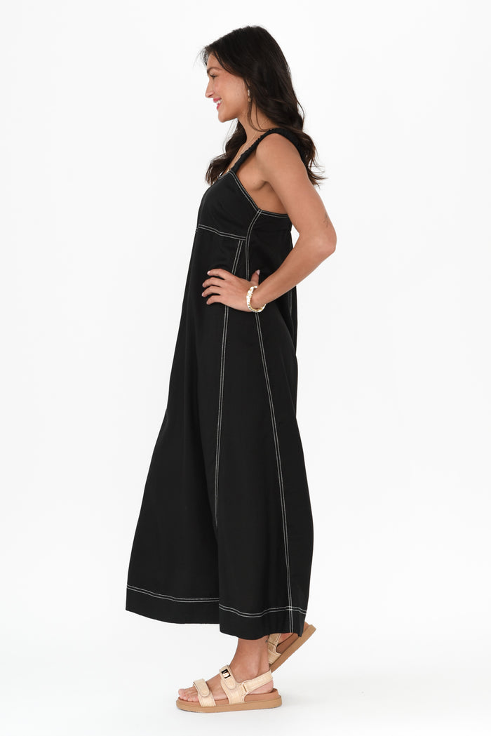 Cosma Black Contrast Maxi Dress,Brunette model,alt text|model:Brontie