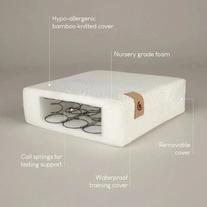 CuddleCo Harmony Hypo - Allergenic Bamboo Sprung Cot Mattress 120 x 60cm - ebebek