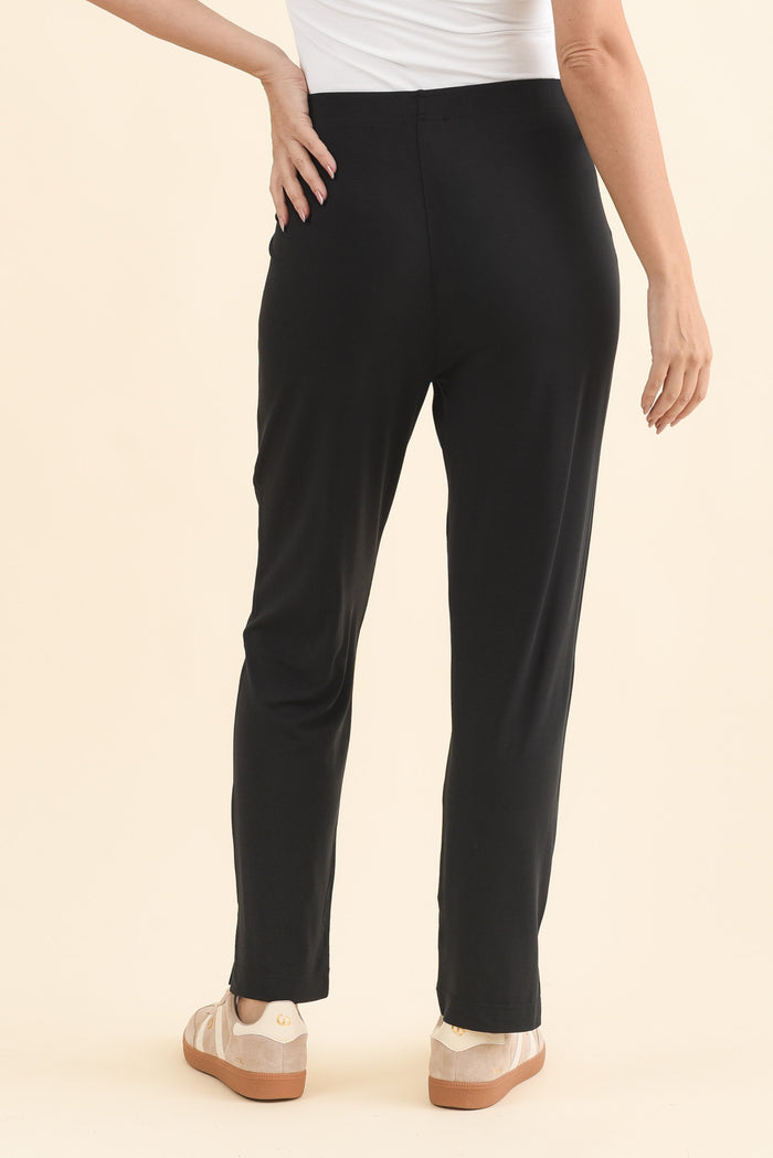 Dana Black Micro Modal Pants,Brunette model,alt text|model:MJ