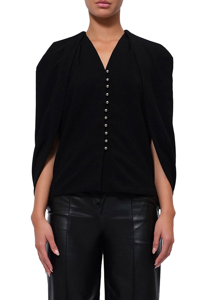 Dawn Cape Blouse (Black)