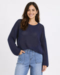 Dawn Crochet Knit Jumper - Ink