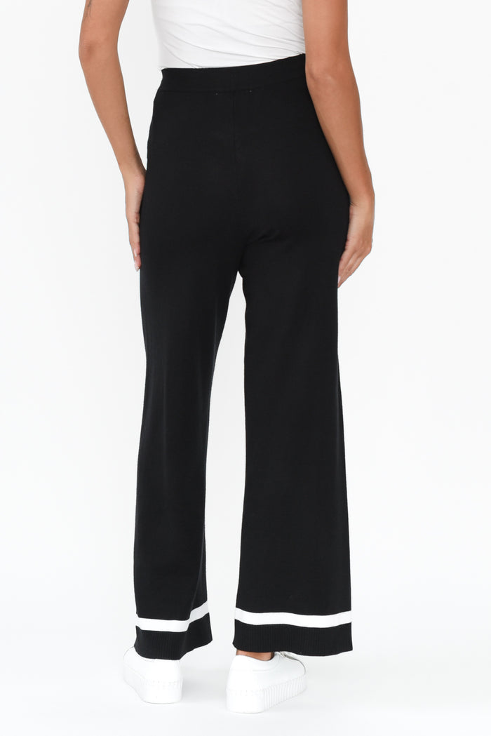 Delphine Black Knit Pants,Brunette model,alt text|model:Brontie