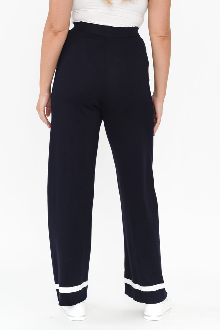 Delphine Navy Knit Pants,alt text|model:Brookel