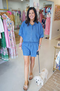 Denim cropped button down