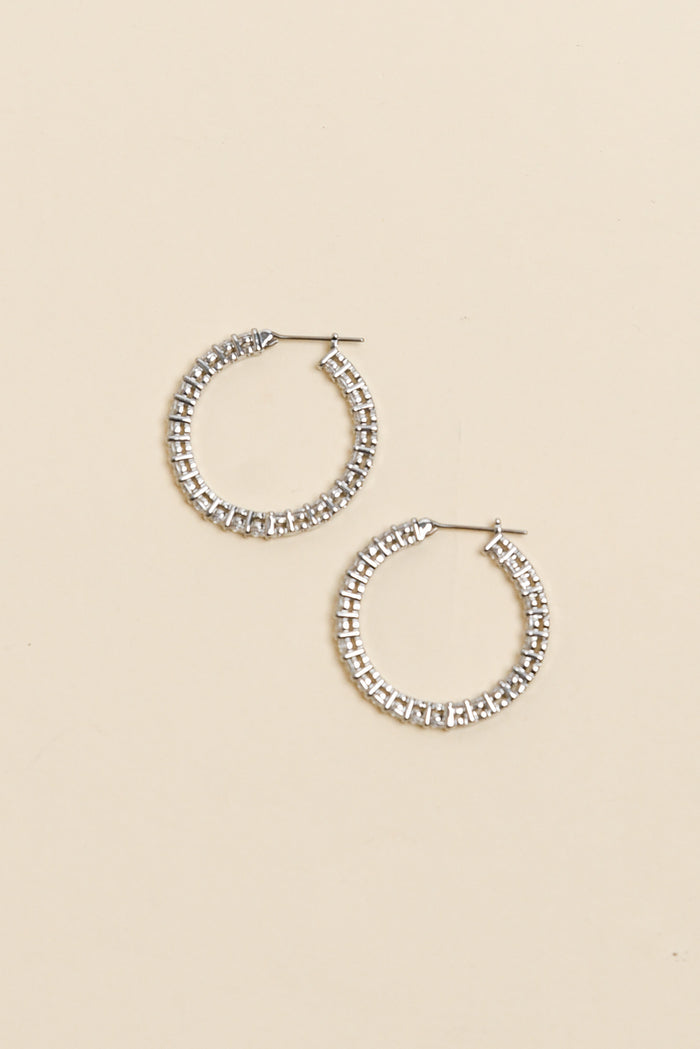 Dolce Vita Silver Diamante Hoop Earrings