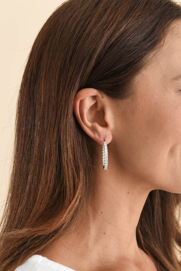 Dolce Vita Silver Diamante Hoop Earrings