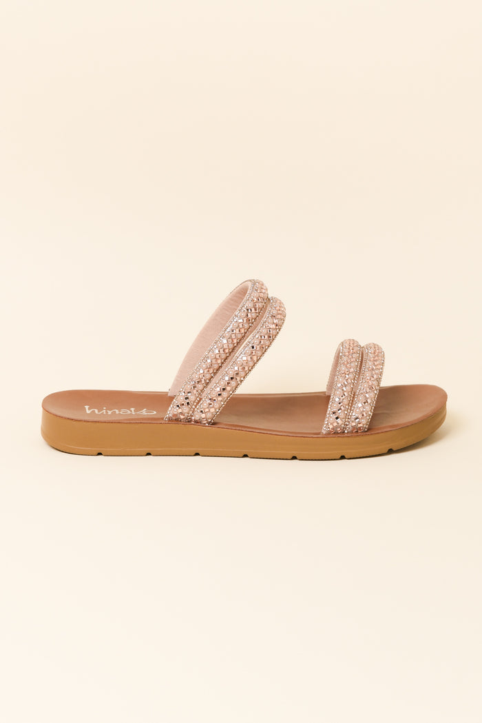 Dominica Rose Gold Diamante Slide