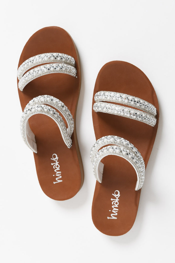 Dominica Silver Diamante Slide