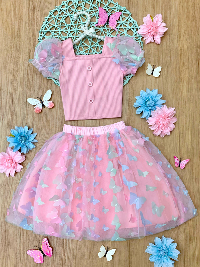 Dream Of Spring Butterfly Tulle Skirt Set Mia Belle Girls