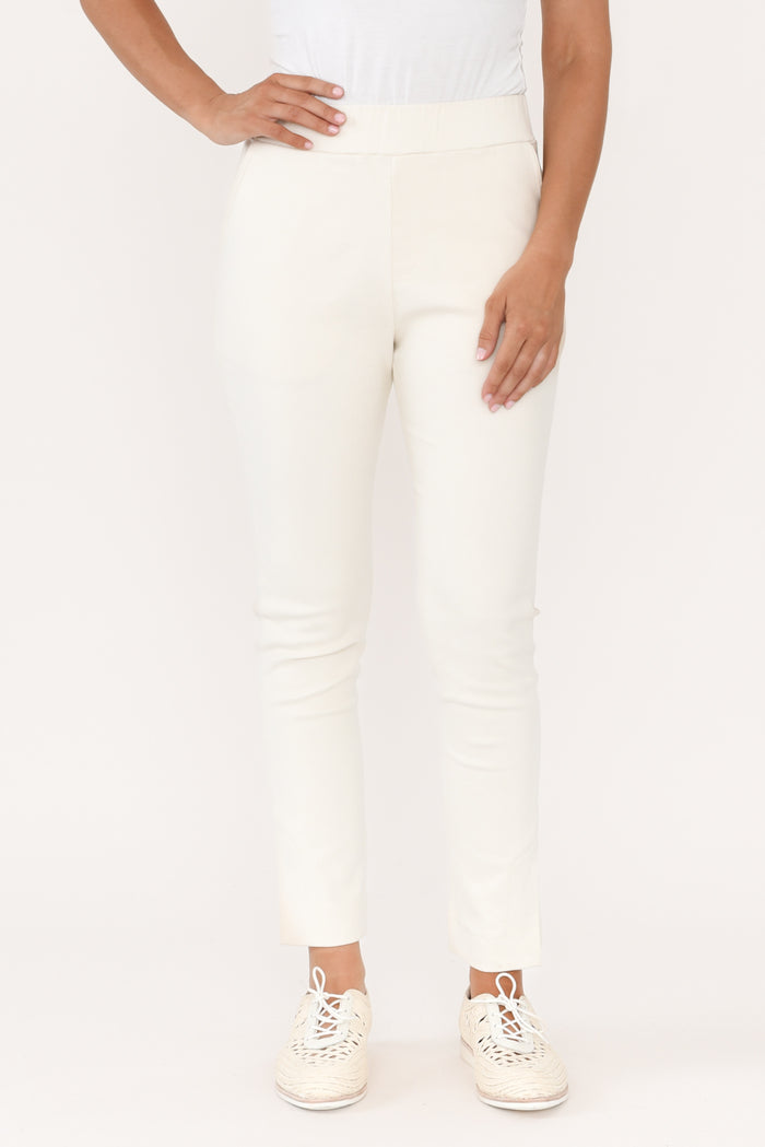 Eclipse Cream Cotton Stretch Pants