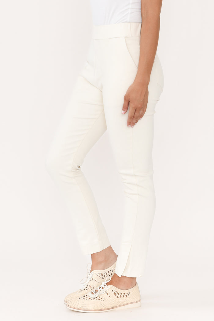 Eclipse Cream Cotton Stretch Pants
